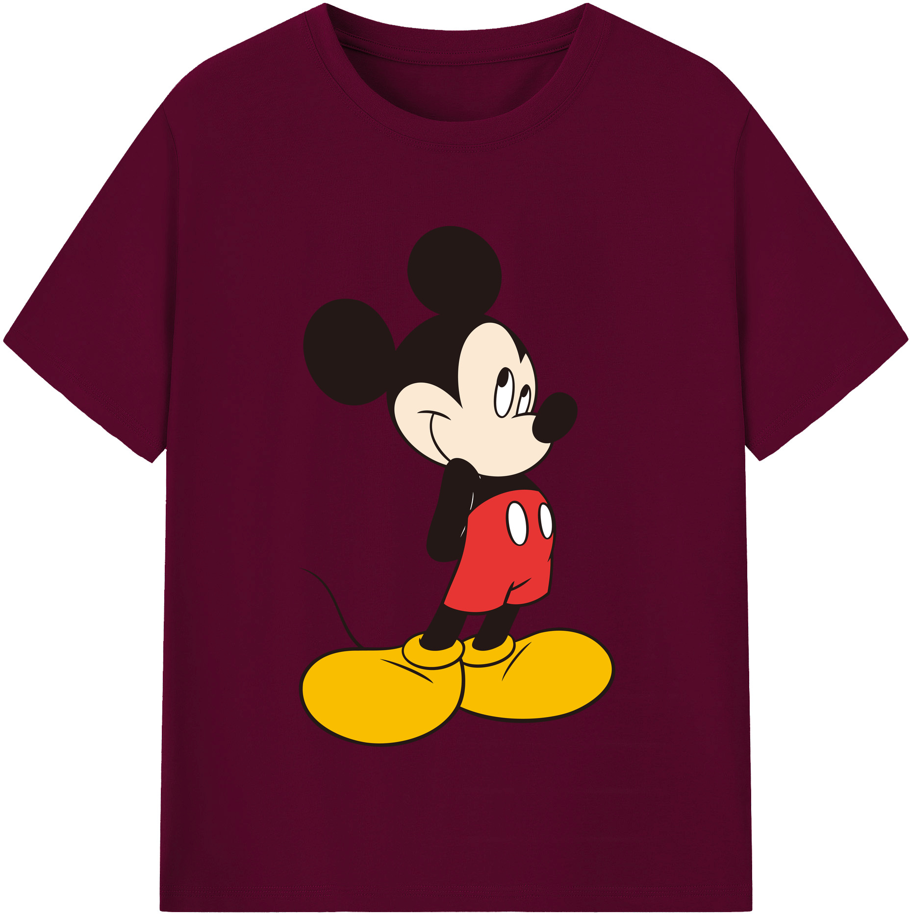 （画像用） ミッキーマウス Mickey Mouse レディースカジュアルプリントTシャツ（綿100％）